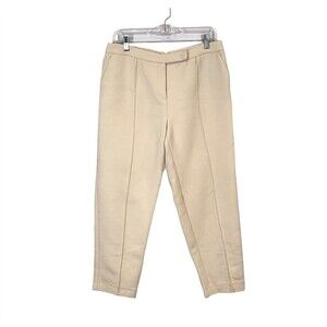 Gerard Darel Beige Women's Size 42 Tapper Leg Wool Blend Light Academia Pants